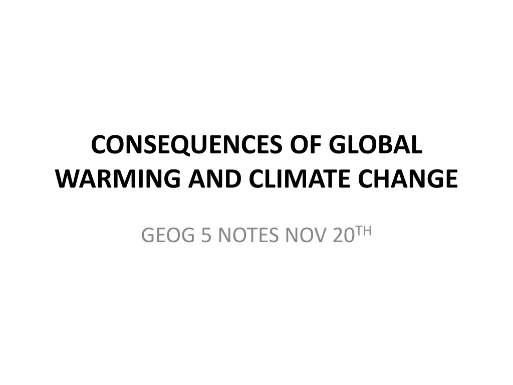 consequences of global warming and climate change n.w