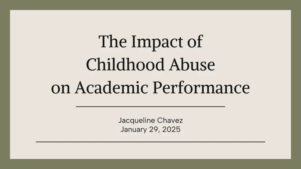 the impact of childhood abuse on academic n.w