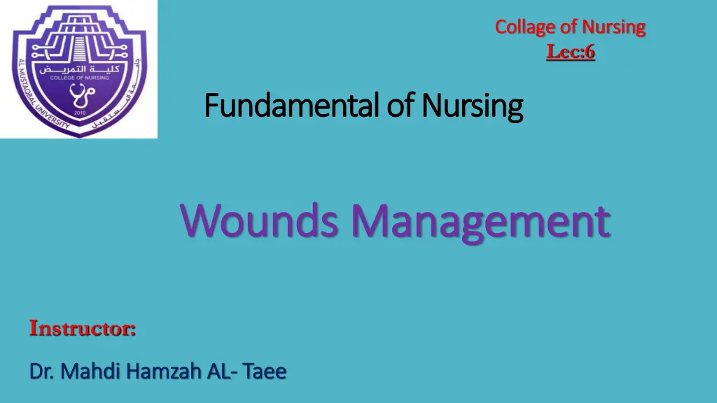 collage of nursing collage of nursing lec 6 n.w