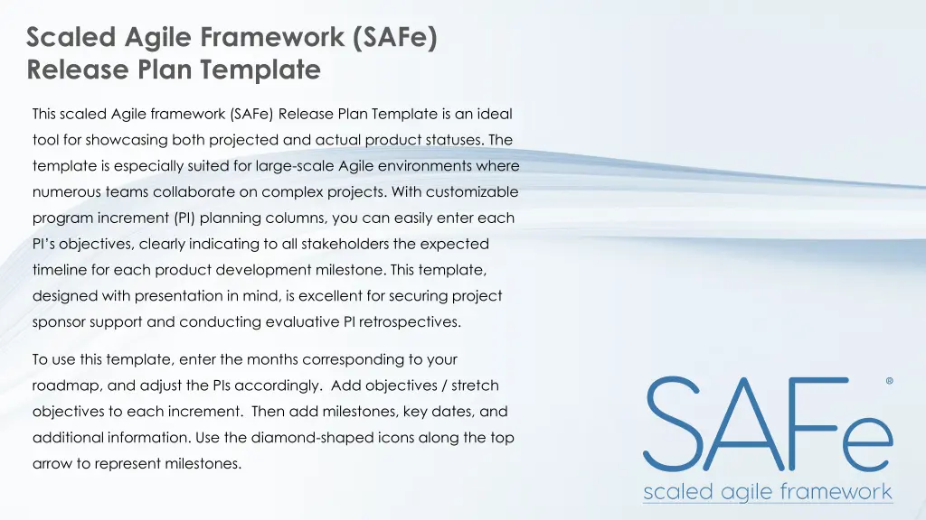 scaled agile framework safe release plan template n.w