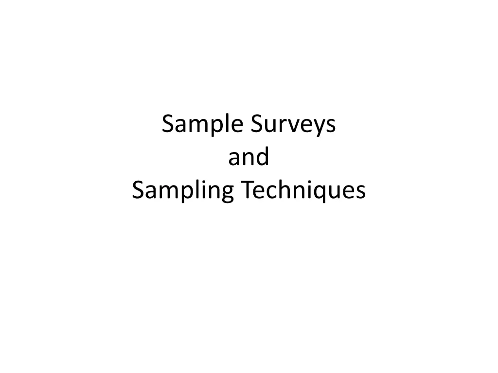 sample surveys and sampling techniques n.w