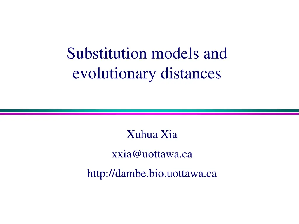 substitution models and evolutionary distances n.w
