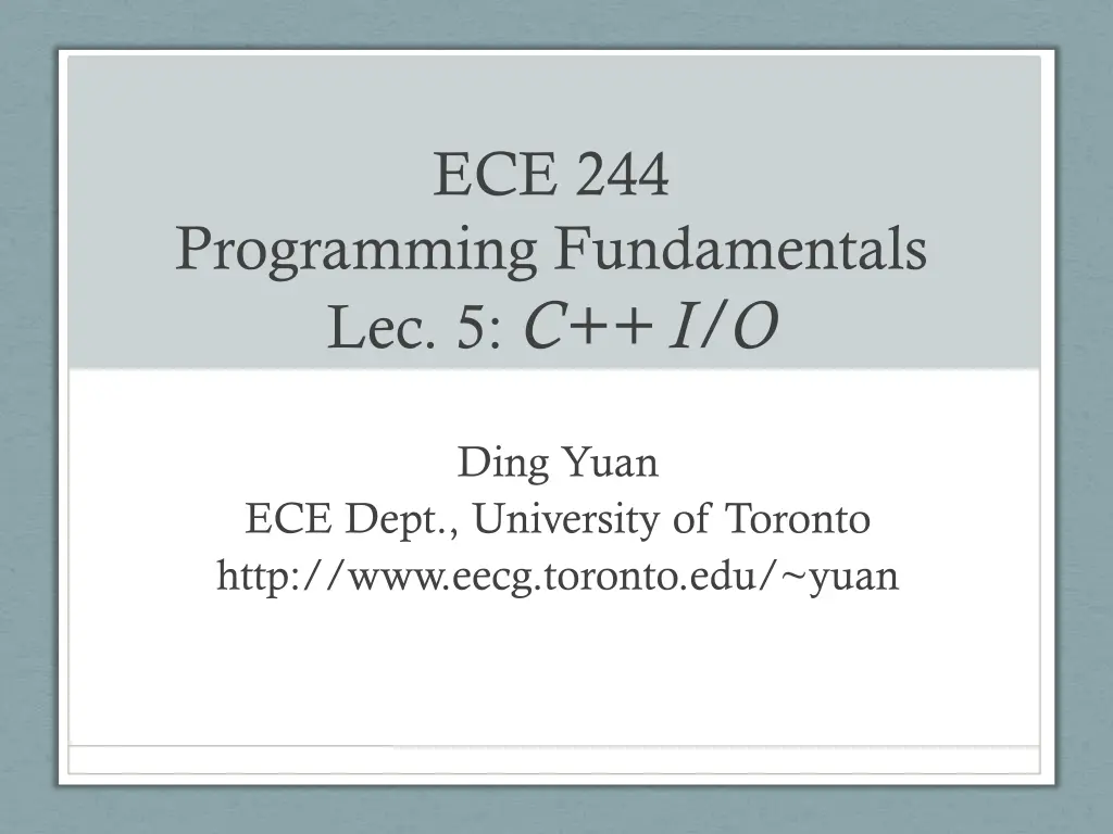 ece 244 n.w