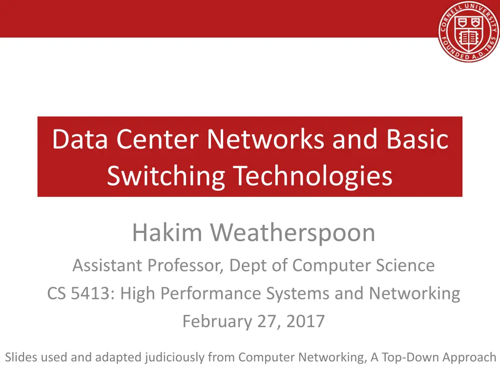 data center networks and basic switching n.w
