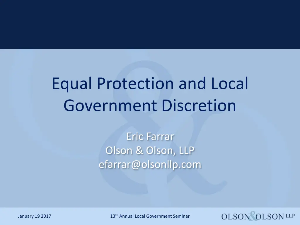 equal protection and local government discretion n.w