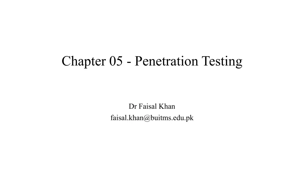 chapter 05 penetration testing n.w