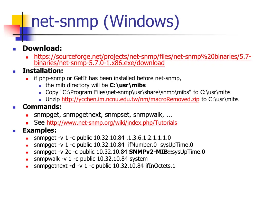 net snmp windows n.w