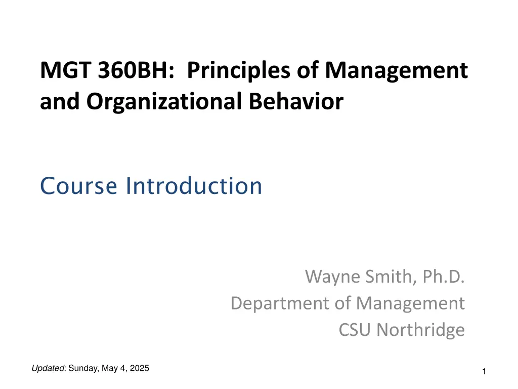 mgt 360bh principles of management n.w