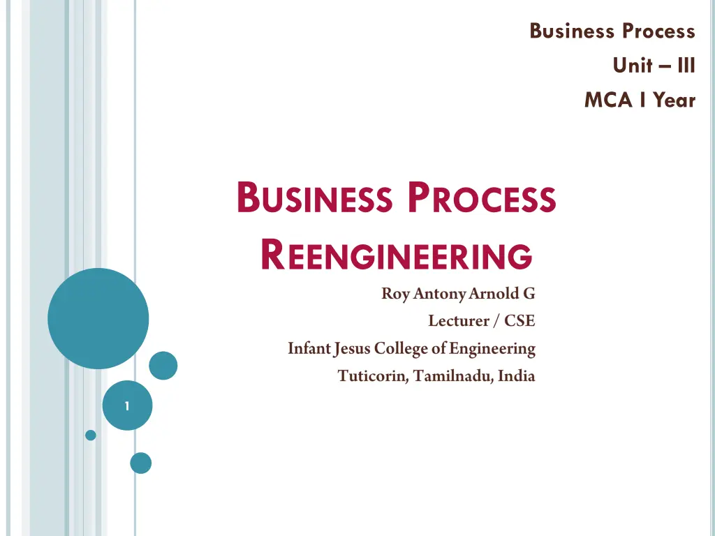 business process unit iii mca i year n.w