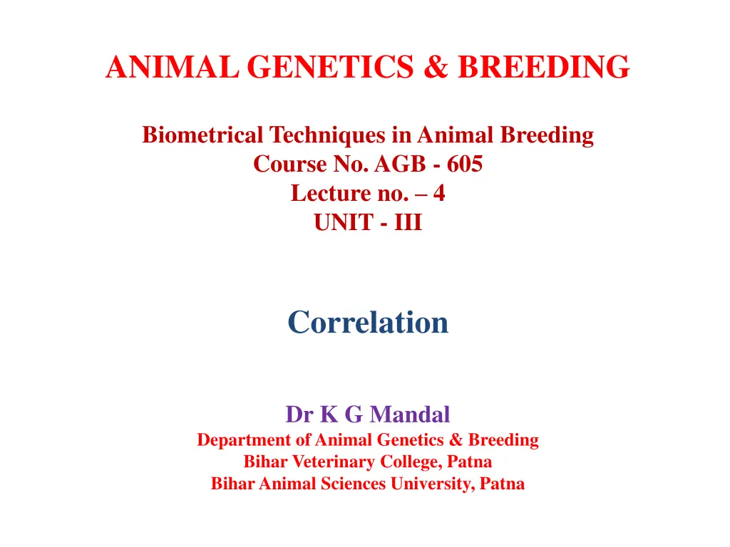 animal genetics breeding n.w
