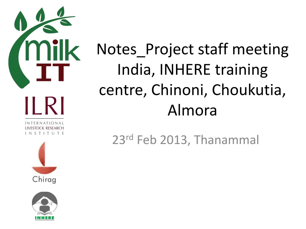 notes project staff meeting india inhere training n.w