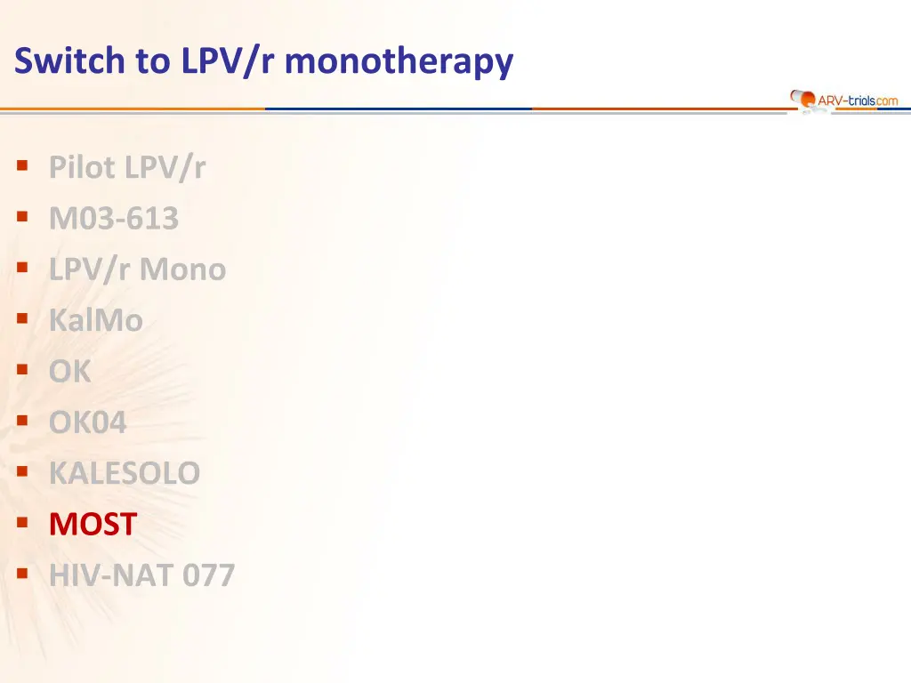 switch to lpv r monotherapy n.w