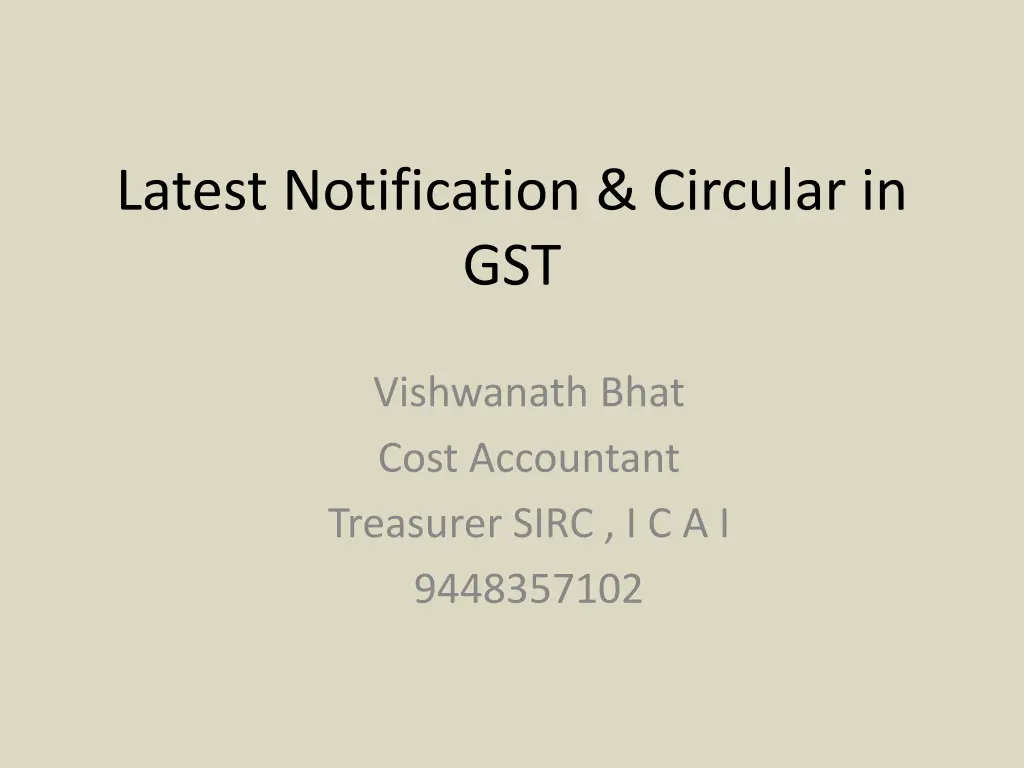 latest notification circular in gst n.w
