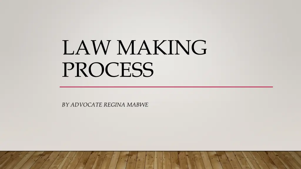 law making process n.w