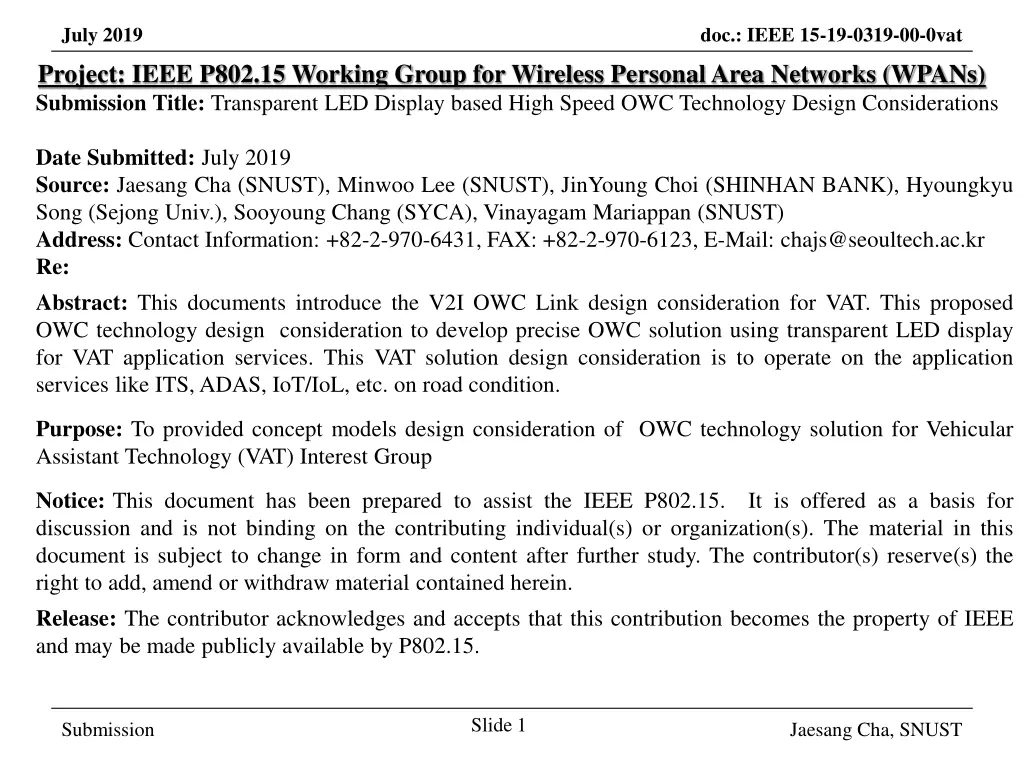 july 2019 project ieee p802 15 working group n.w
