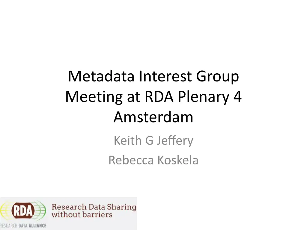 metadata interest group meeting at rda plenary n.w