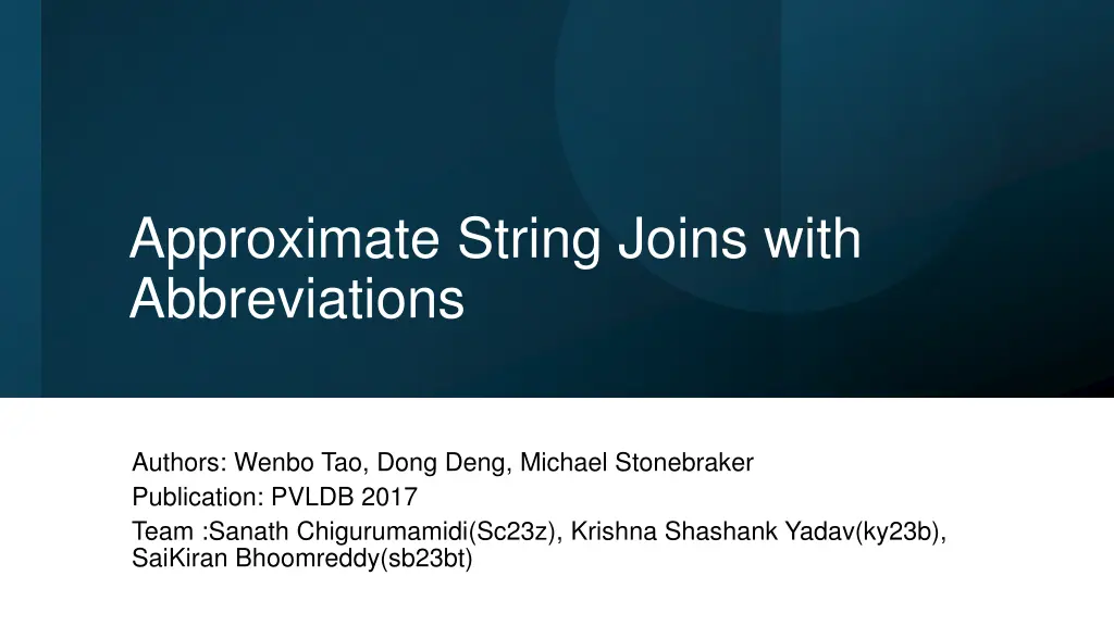 approximate string joins with abbreviations n.w
