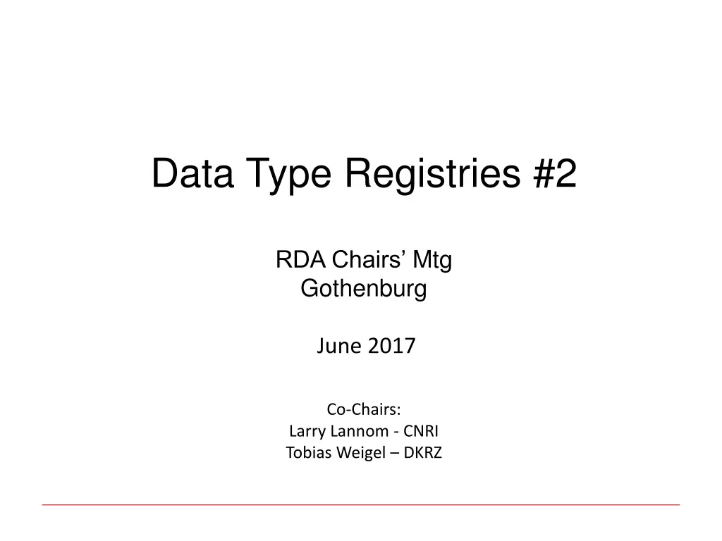 data type registries 2 n.w