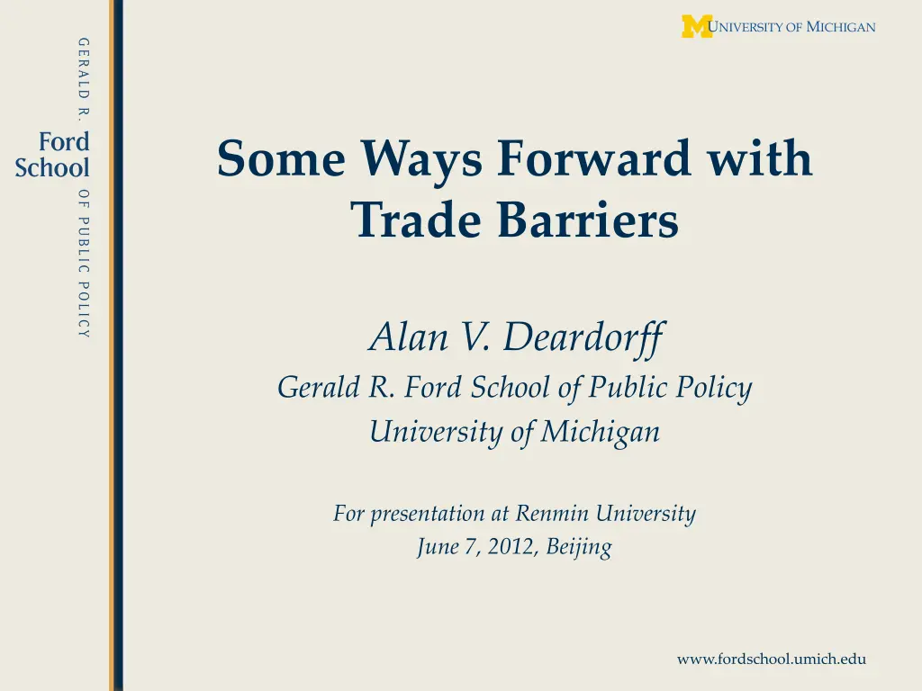some ways forward with trade barriers n.w