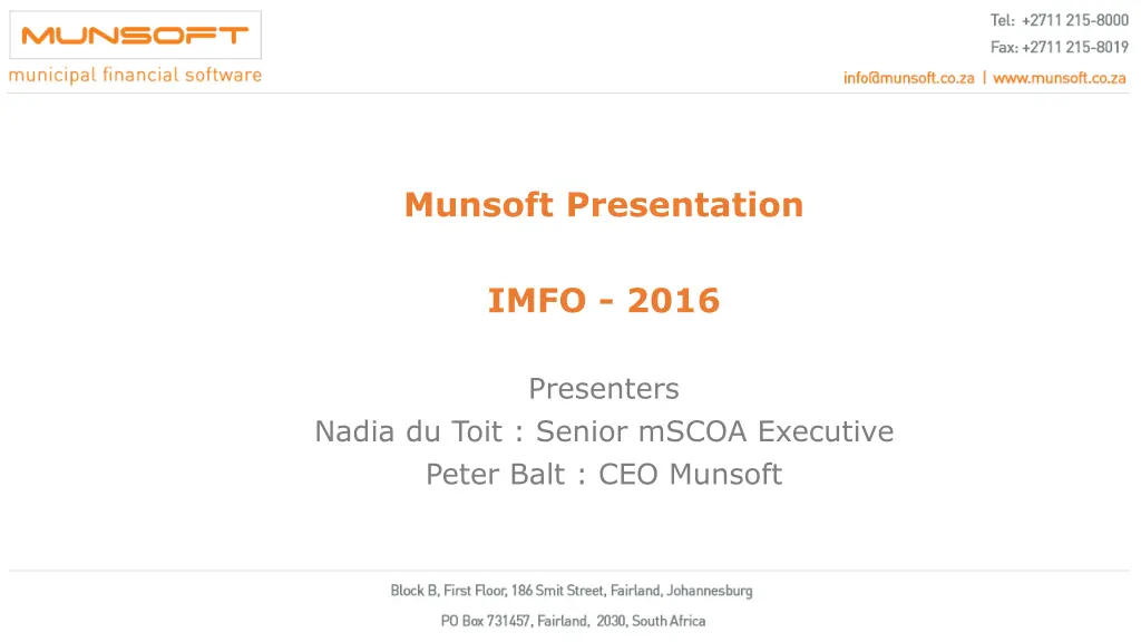 munsoft presentation n.w
