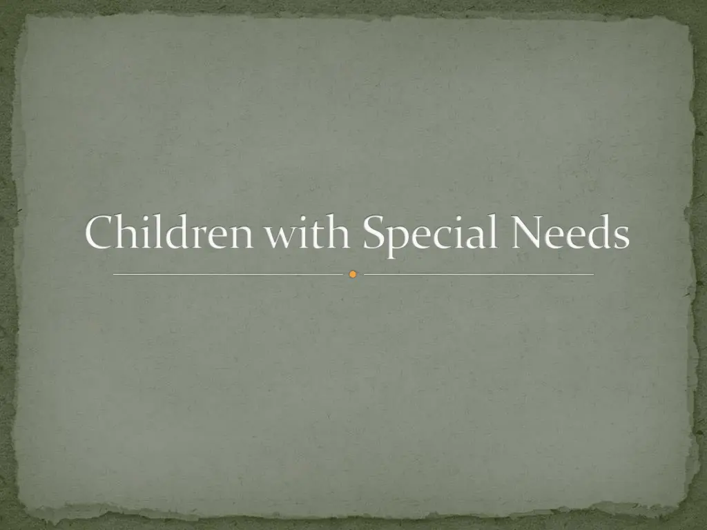 children with special needs n.w