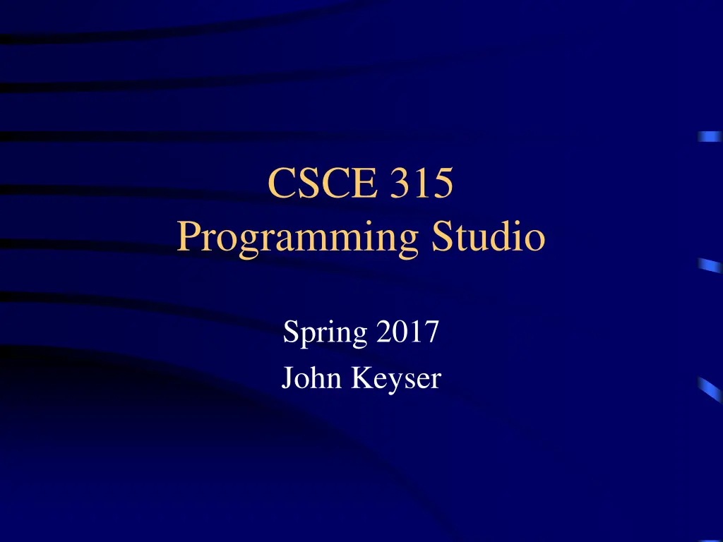 csce 315 programming studio n.w