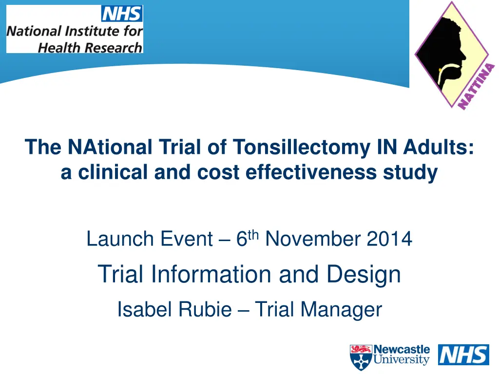the national trial of tonsillectomy in adults n.w
