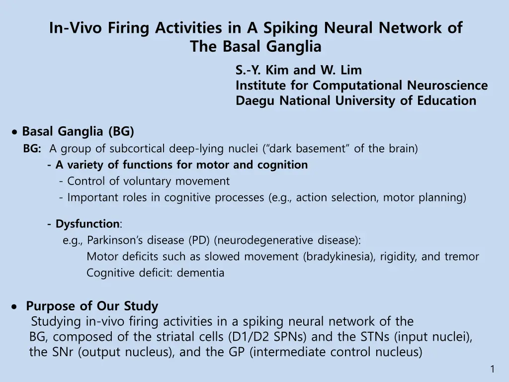 in vivo firing activities in a spiking neural n.w