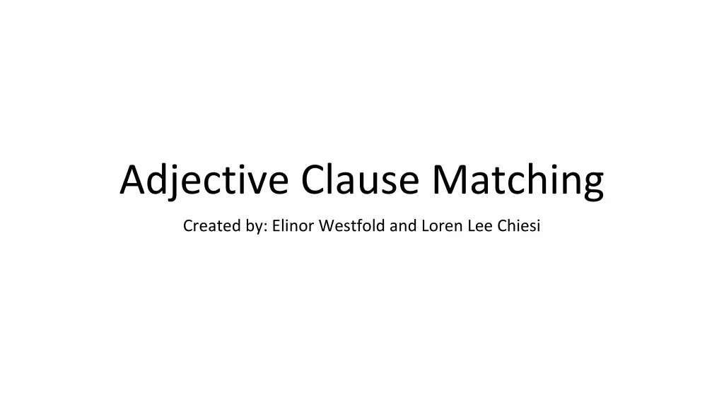 adjective clause matching n.w