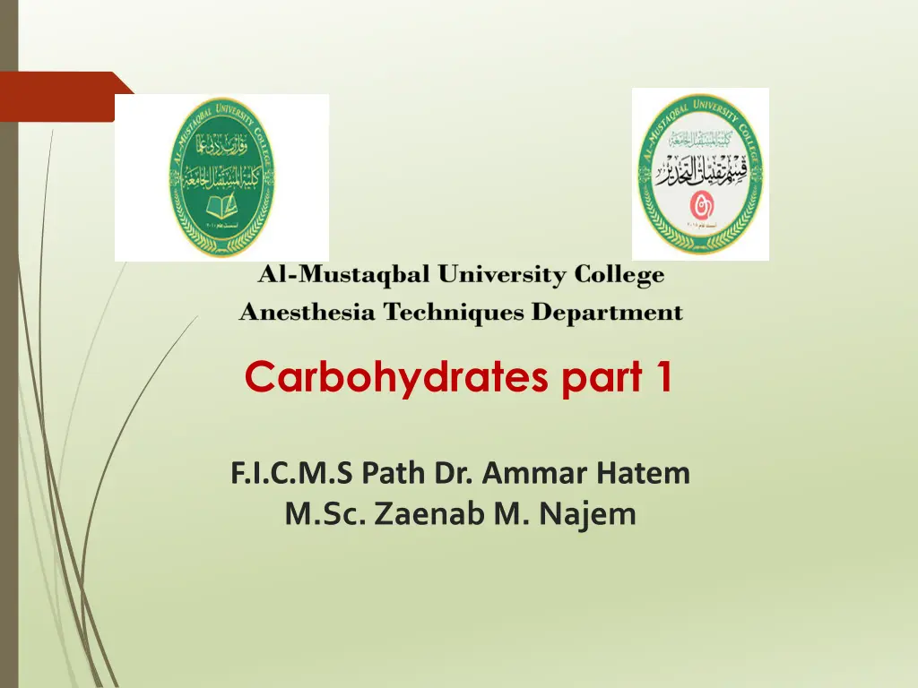 carbohydrates part 1 n.w