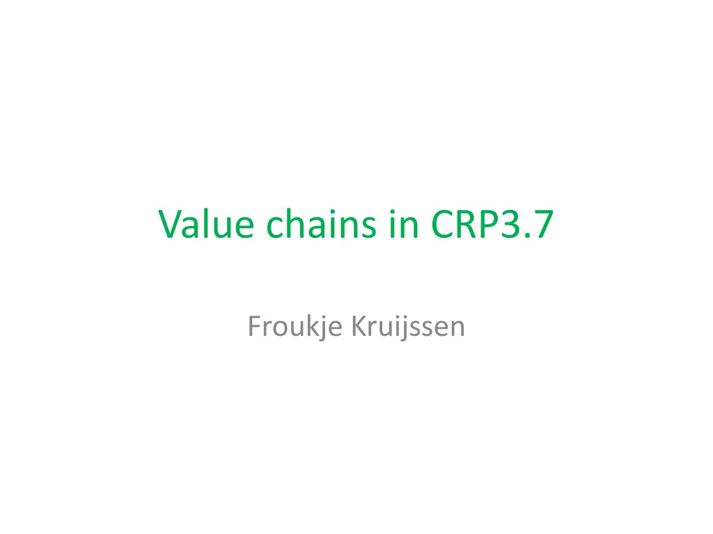value chains in crp3 7 n.w