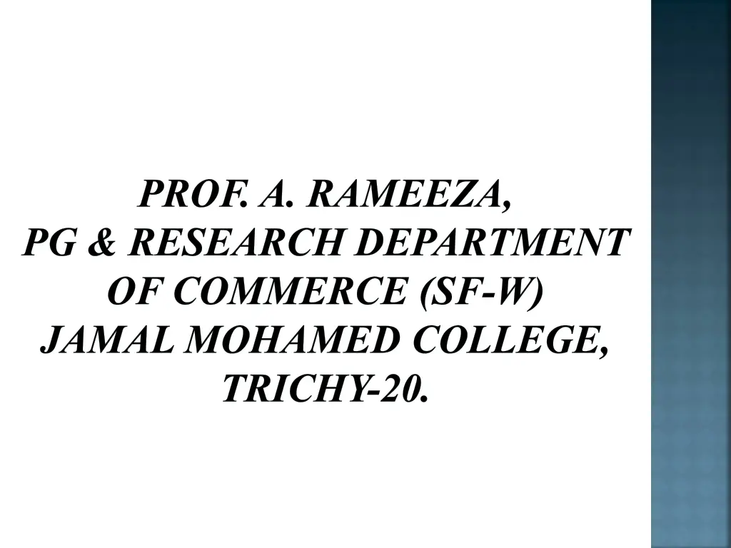 prof a rameeza pg research department of commerce n.w