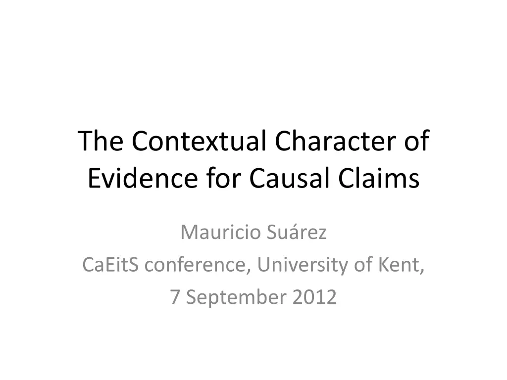 the contextual character of evidence for causal n.w
