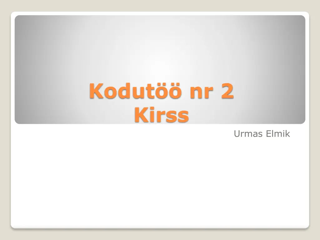 kodut nr 2 kirss n.w