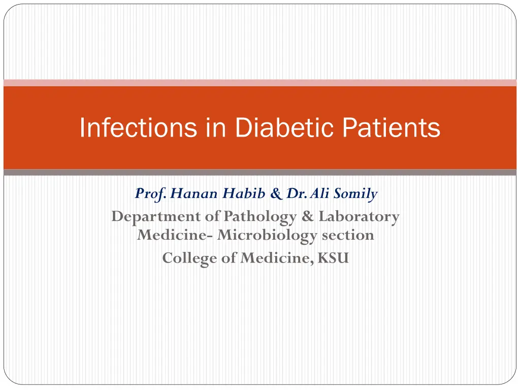 infections in diabetic patients n.w