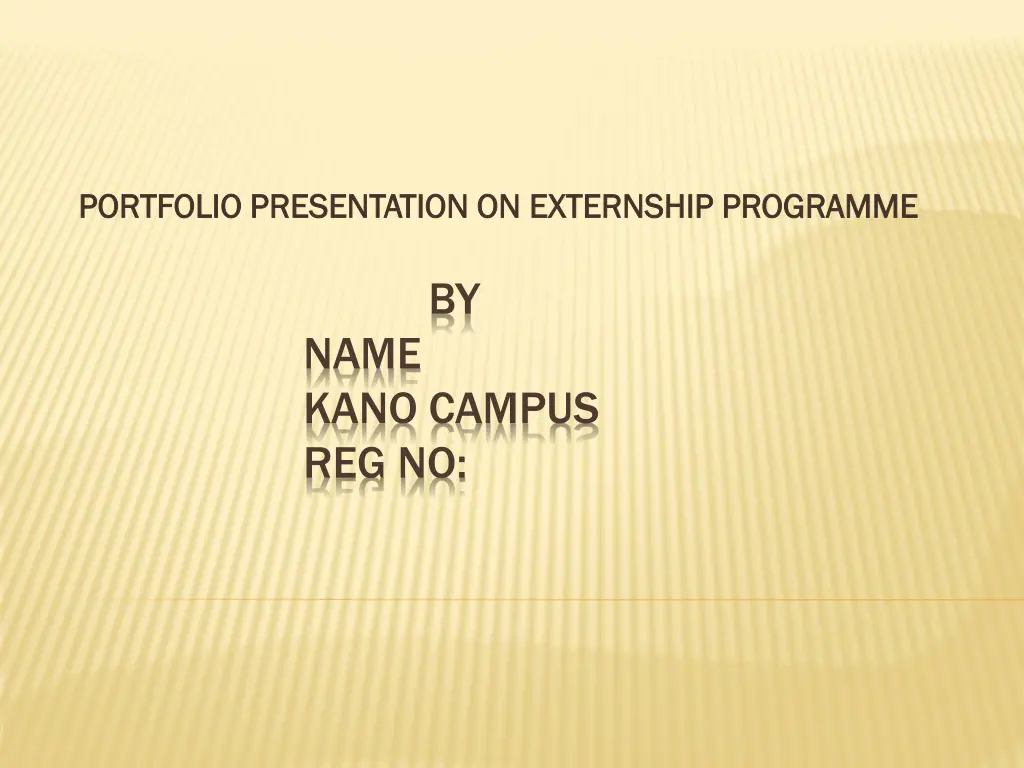 portfolio presentation on externship programme n.w