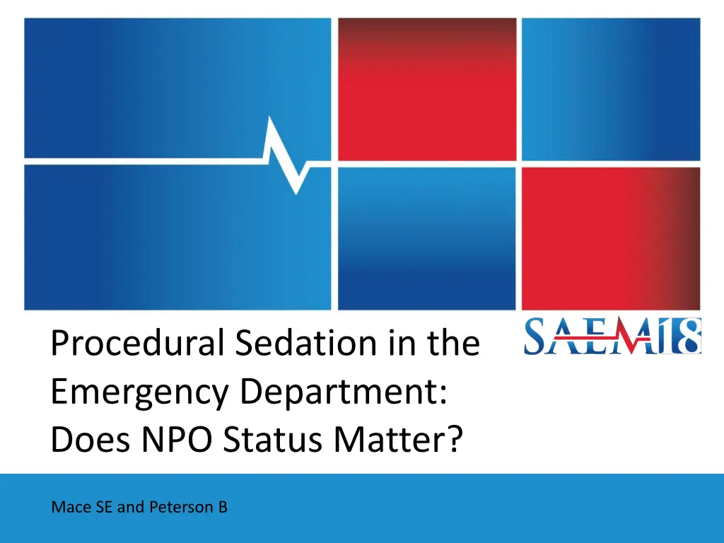 procedural sedation in the emergency department n.w
