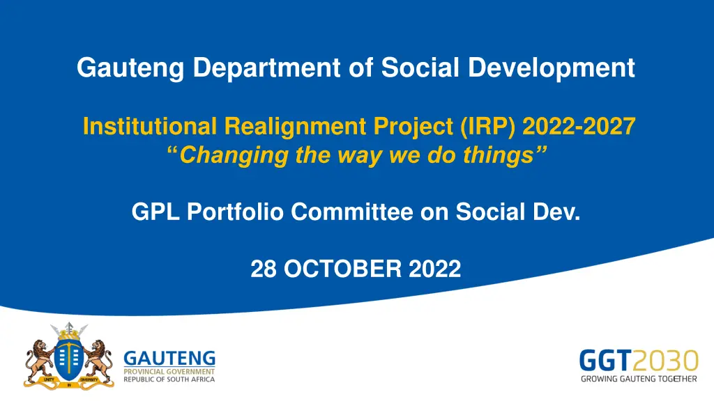 gauteng department of social development n.w