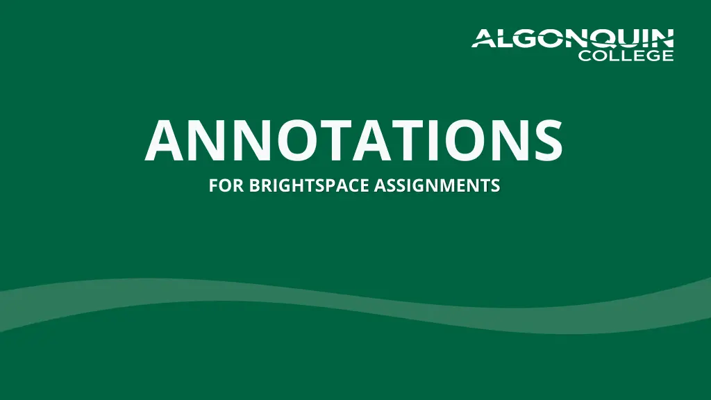 annotations for brightspace assignments n.w