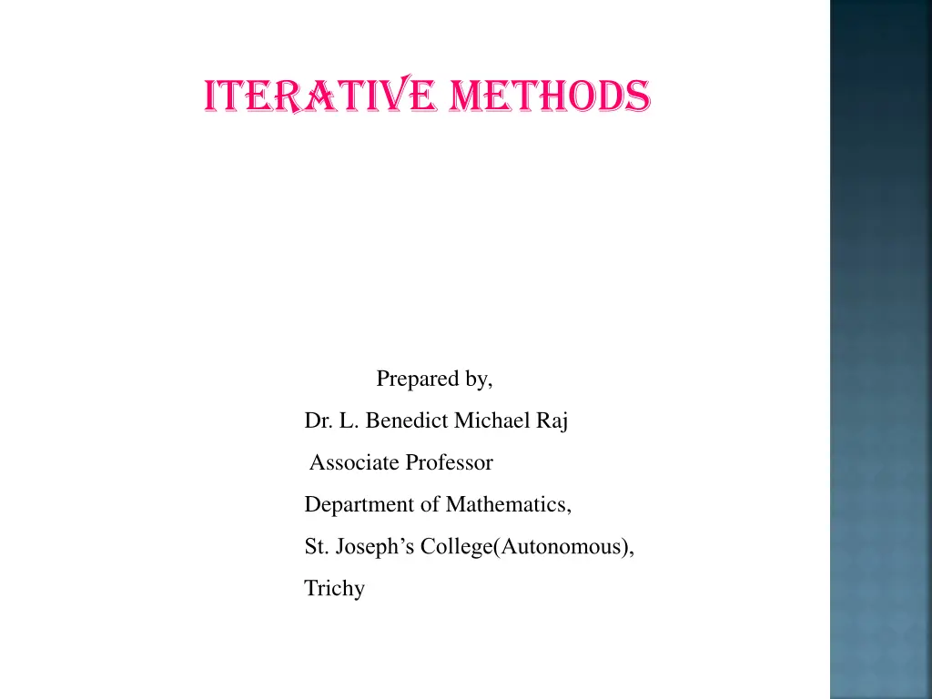 iterative methods n.w