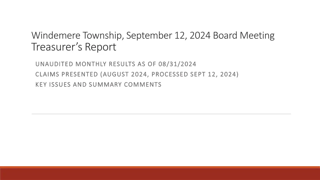 windemere township september 12 2024 board n.w