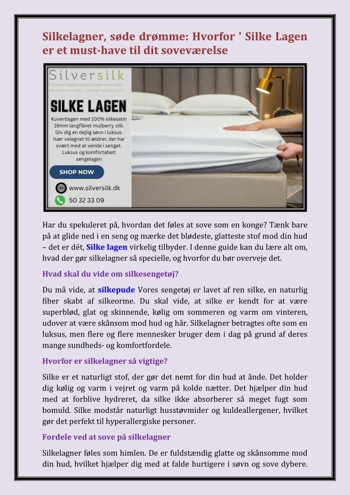 silkelagner s de dr mme hvorfor silke lagen n.w