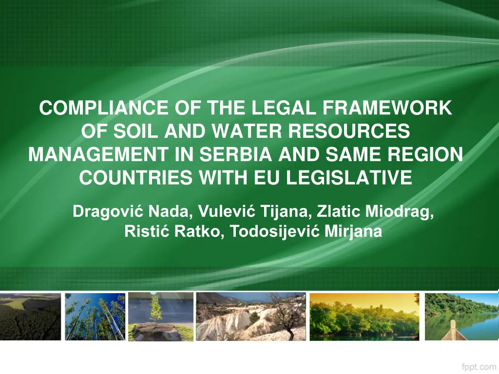 compliance of the legal framework of soil n.w