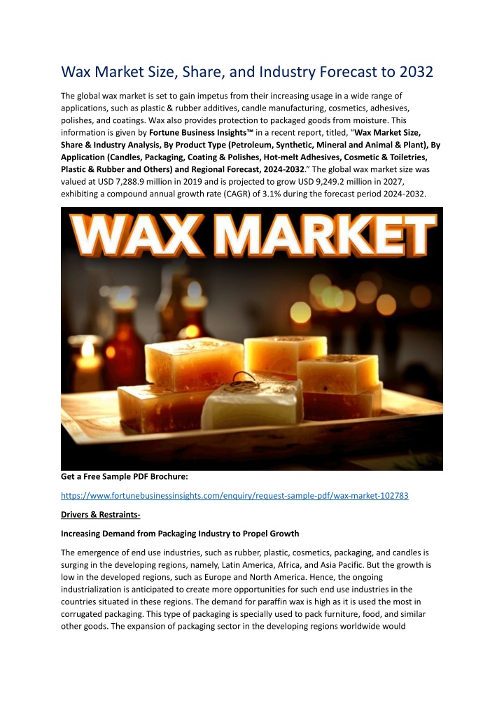 wax market size share and industry forecast n.w