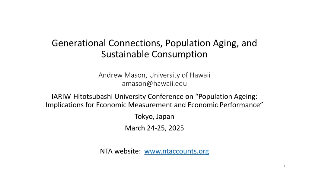 generational connections population aging n.w