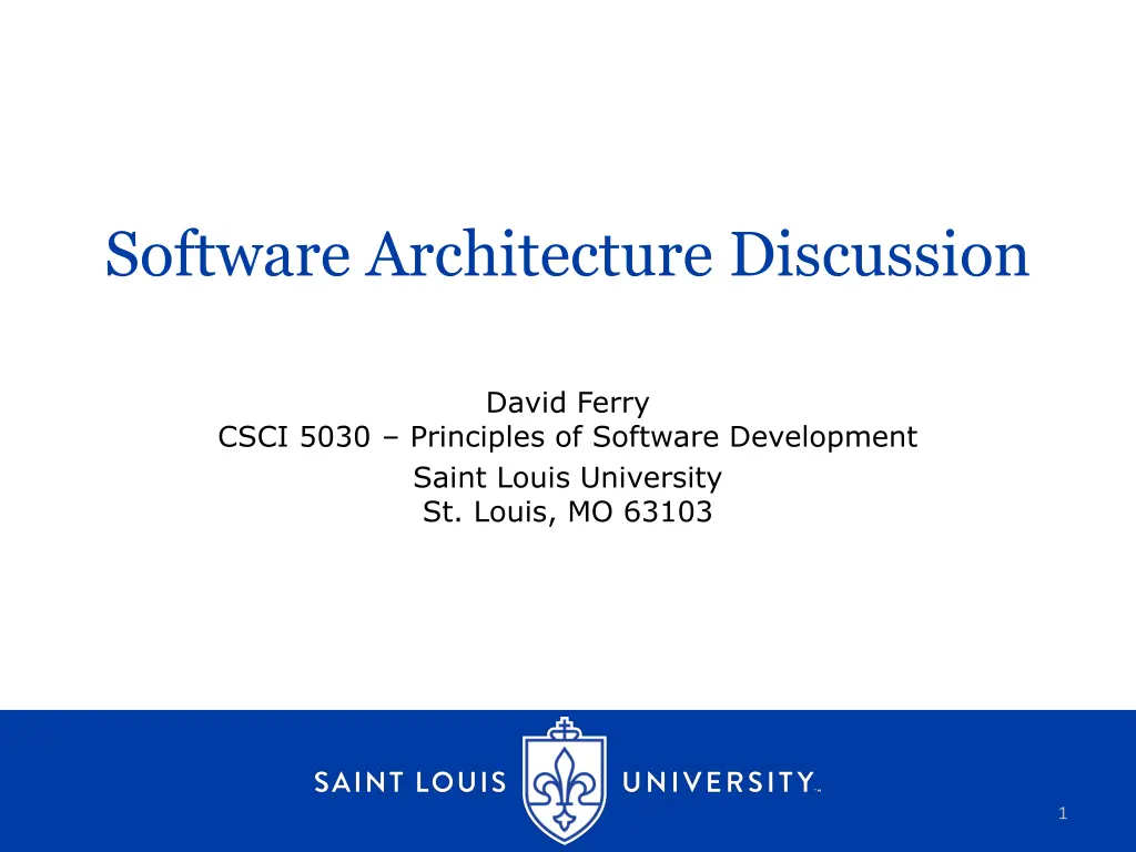 software architecture discussion n.w