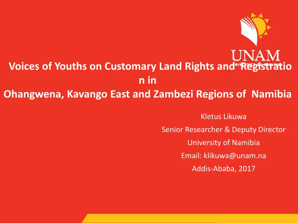 voices of youths on customary land rights n.w