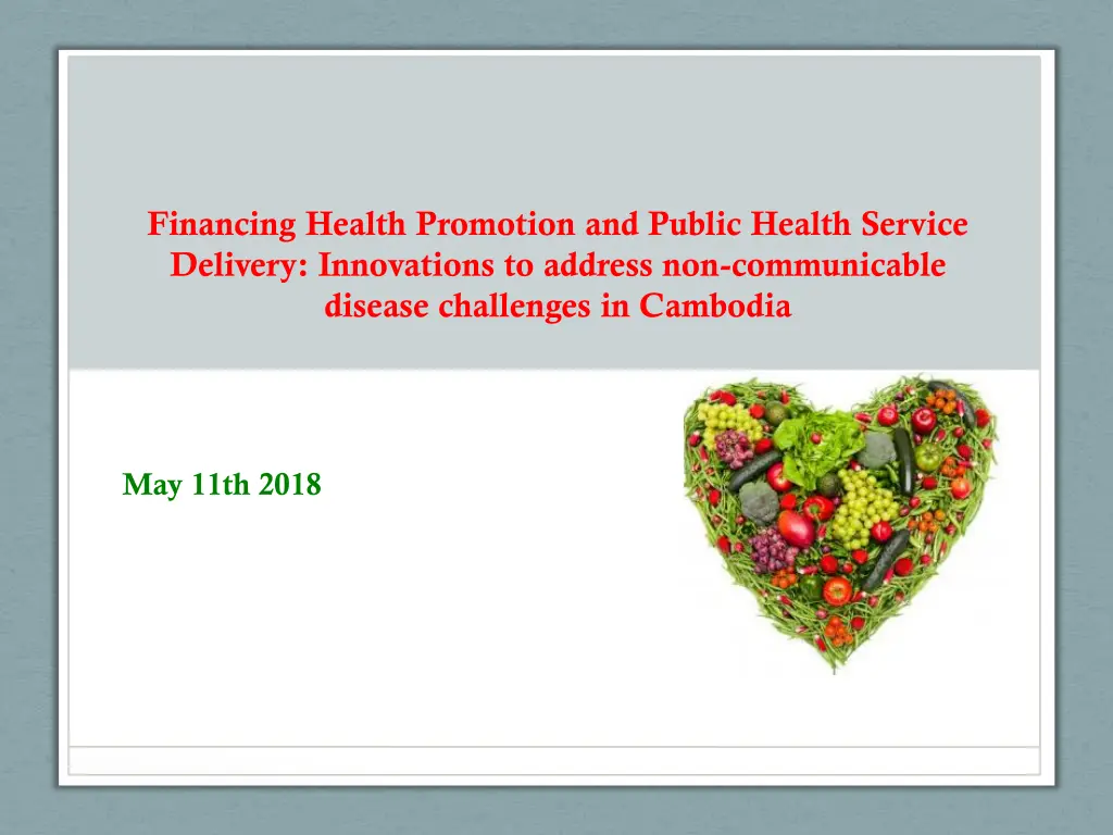 financing health promotion and public health n.w