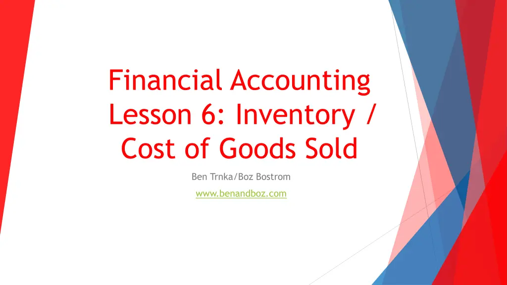 financial accounting lesson 6 inventory cost n.w