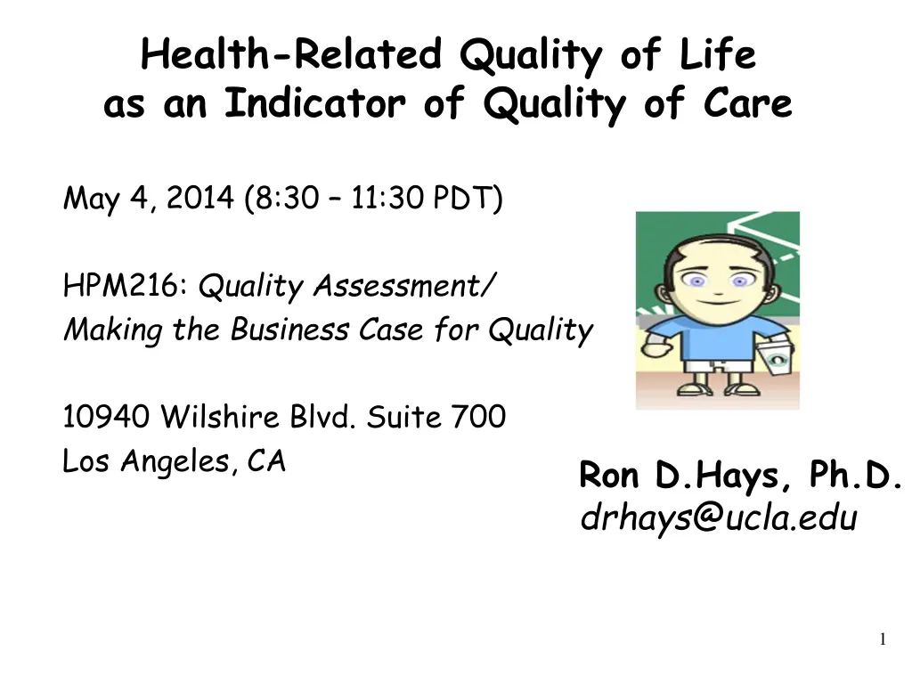 health related quality of life as an indicator n.w